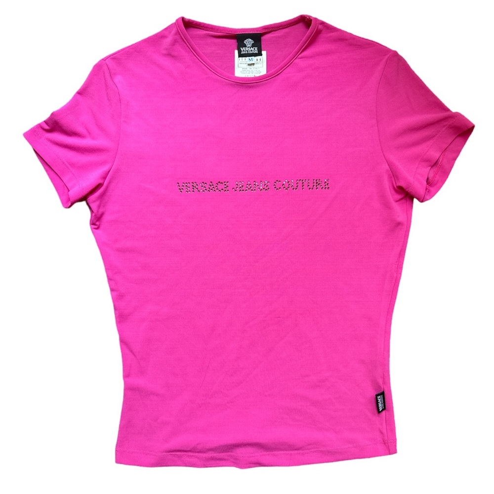 Vintage Versace Jeans Couture Pink Bling Shirt
